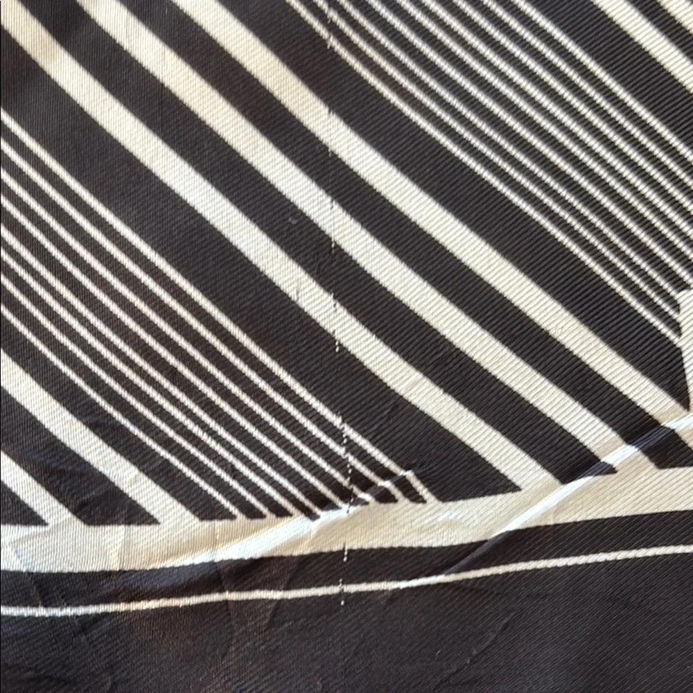 Vintage Paul Poiret Paris Black and White Geometric Scarf